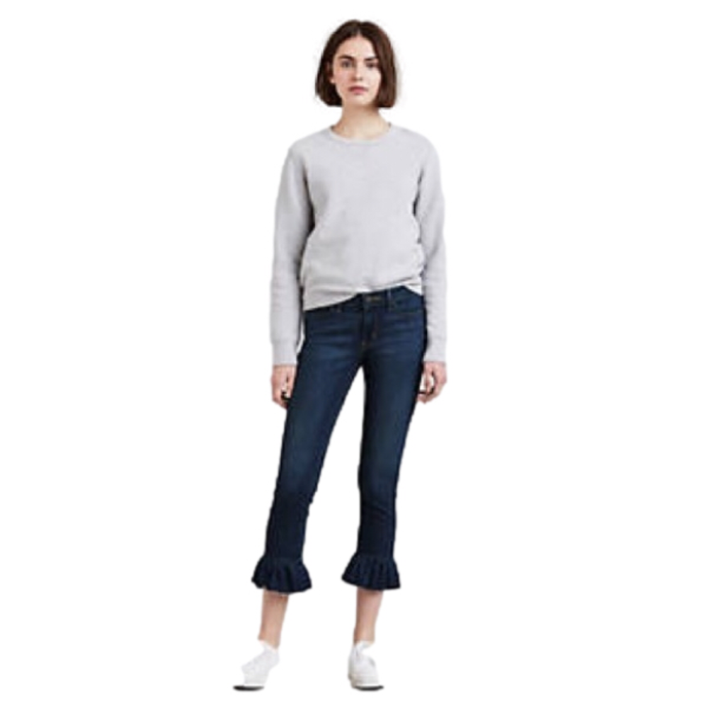 Levi’s 711 Raw Hem Ruffle Crop Jeans For the Frill of It Color Women’s …
